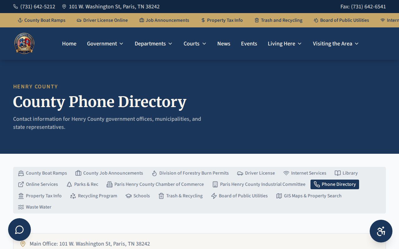 Henry County official jail and arrest contact directory