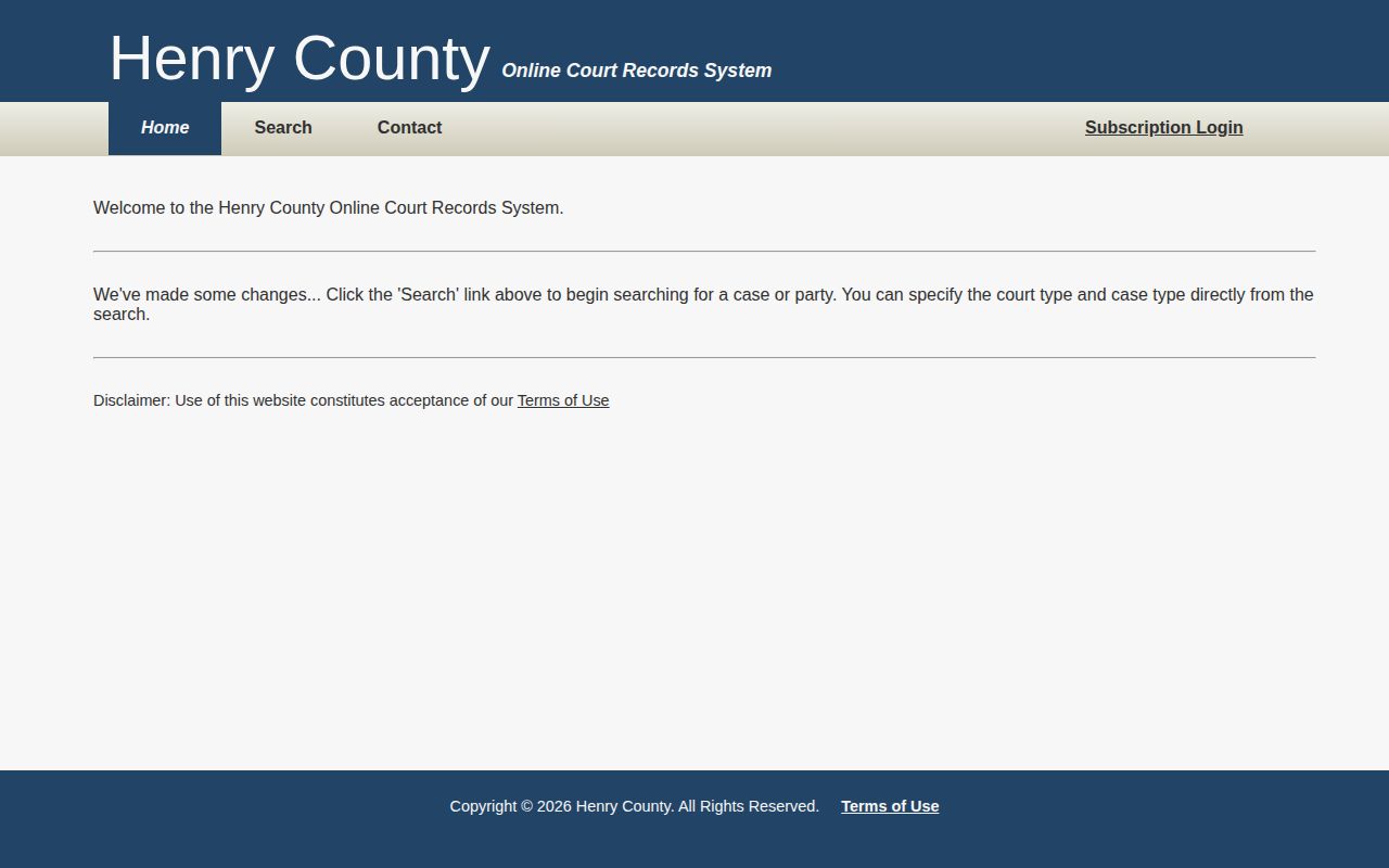 Henry County court search for an arrest disposition
