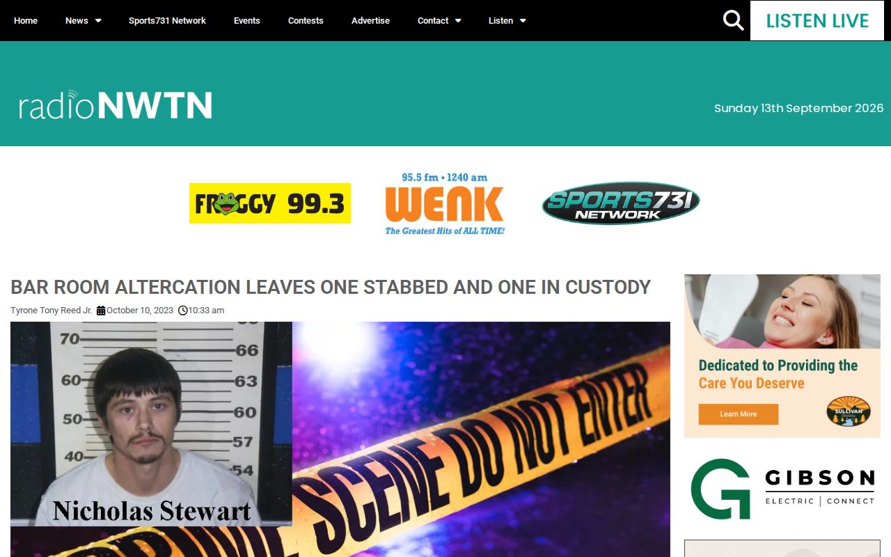 Radio NWTN Henry County arrest news example for the police blotter