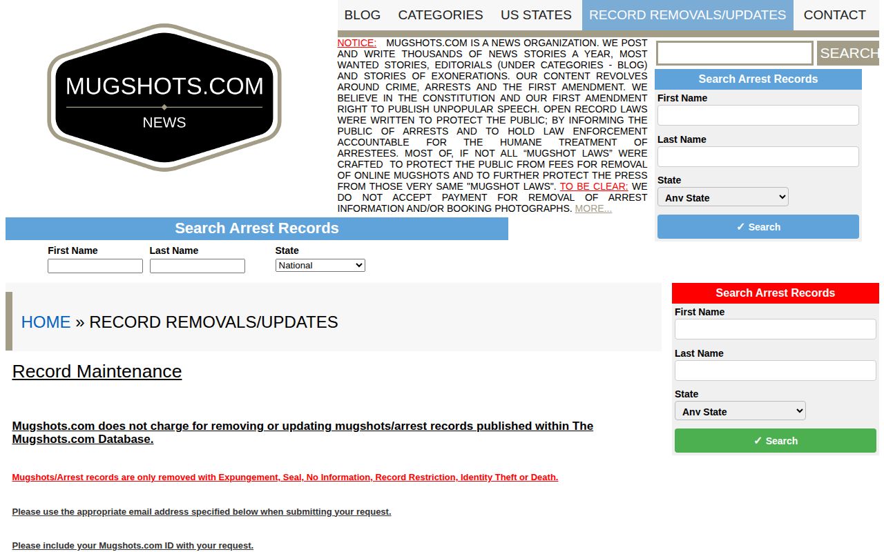 Private publisher policy for older Henry County mugshot records